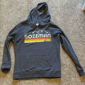 American Giant Charcoal Hoodie with Bozeman Graphic